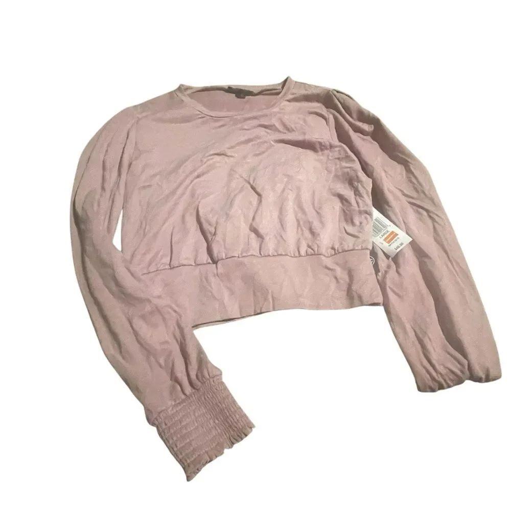As u wish Women's Pink Long Sleeve cropped Top new with tags